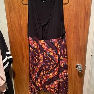 Torrid Black & Floral Print Handkerchief Dress- 4X